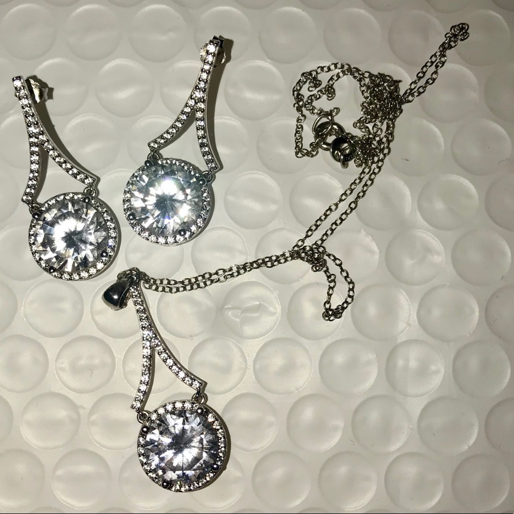 Earrings and necklaceset fm-HSN sterling silver925 - Picture 1 of 3